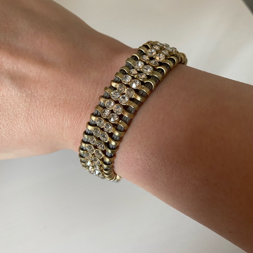 Crystal and Thread Adjustable Bracelet - Picture 2 of 3